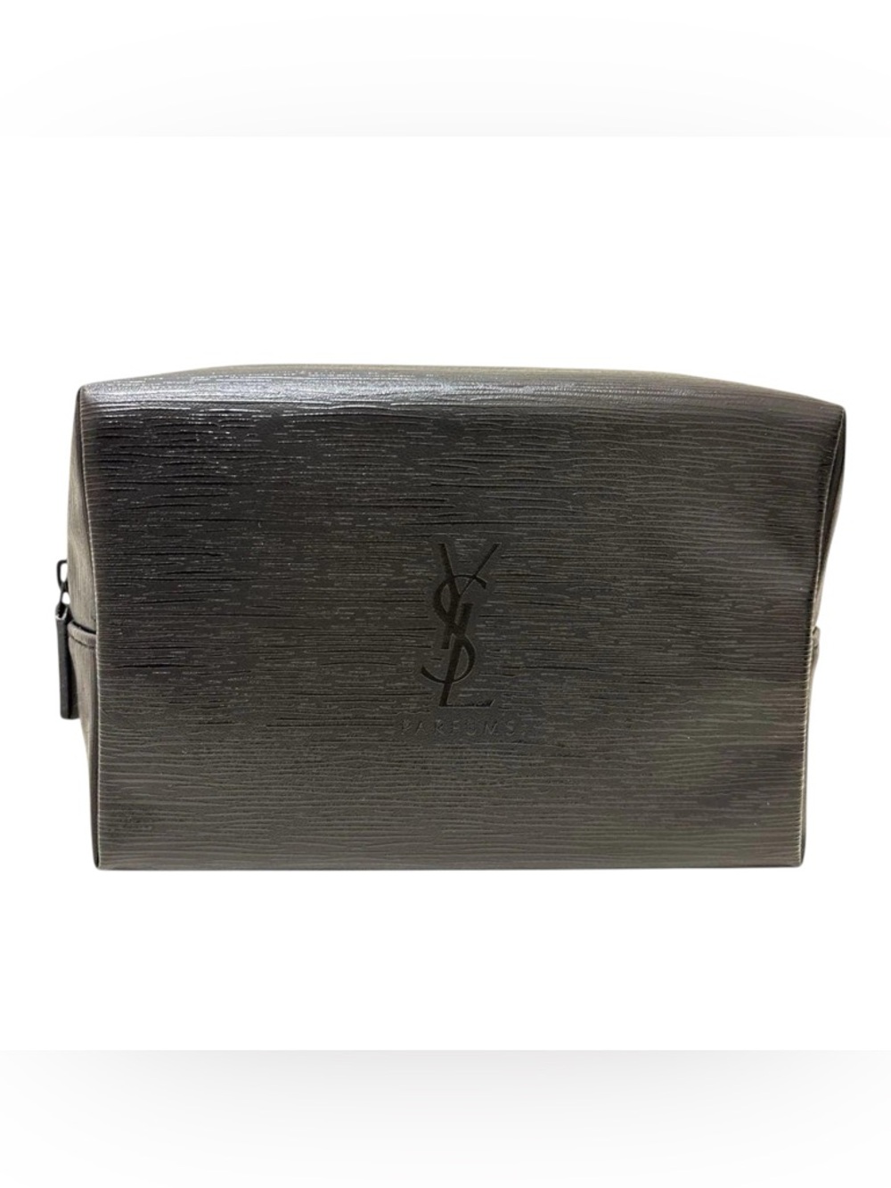 Yves Saint Laurent Black Textured Cosmetic Pouch